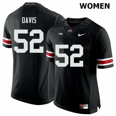 NCAA Ohio State Buckeyes Women's #52 Wyatt Davis Black Nike Football College Jersey JWQ2845AD